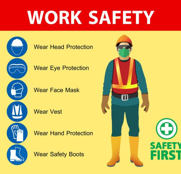 safety equipment, construction concept, White safety hard hat. Vector illustration